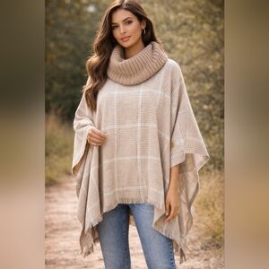 Johnston & Murphy Cozy Tan Plaid Women's Sweater